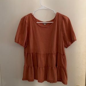Wonderly medium orange ruffle shirt